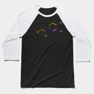 Adrenaline Rainbow Molecule Chemistry Baseball T-Shirt